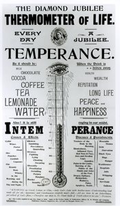 The Diamond Jubilee Thermometer of Life, trykt af M. M. Whelan and Company, 1897 af English School